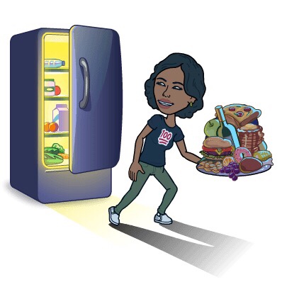 Sneaking in the fridge to get some food